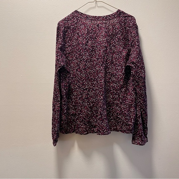 GAP Factory Boho Peasant Whimsy Floral Buttoned Peplum Blouse, Sz L, NWT, Plum - Picture 2 of 6